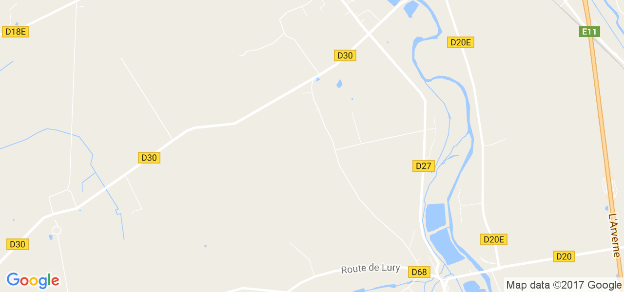 map de la ville de Brinay