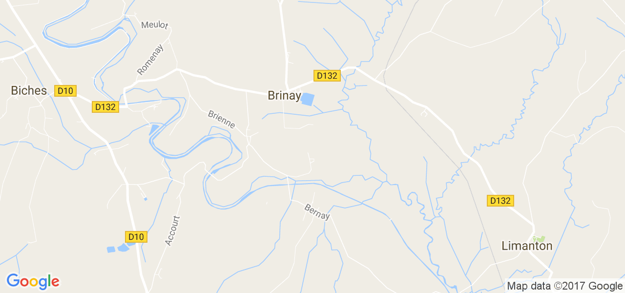 map de la ville de Brinay