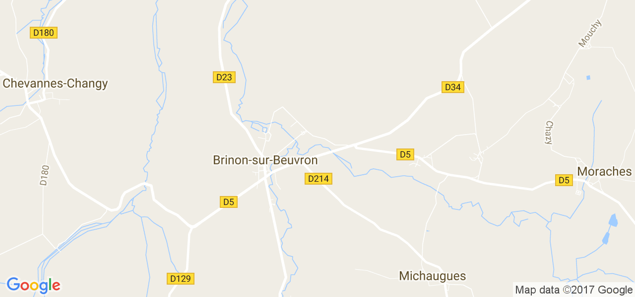 map de la ville de Brinon-sur-Beuvron