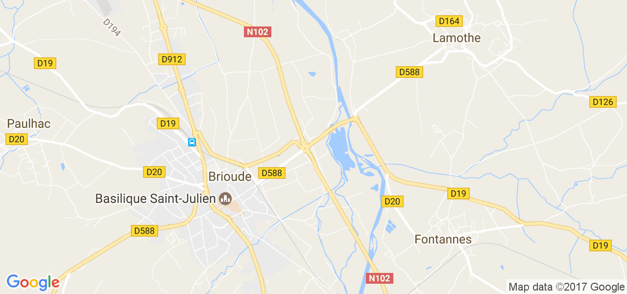 map de la ville de Brioude