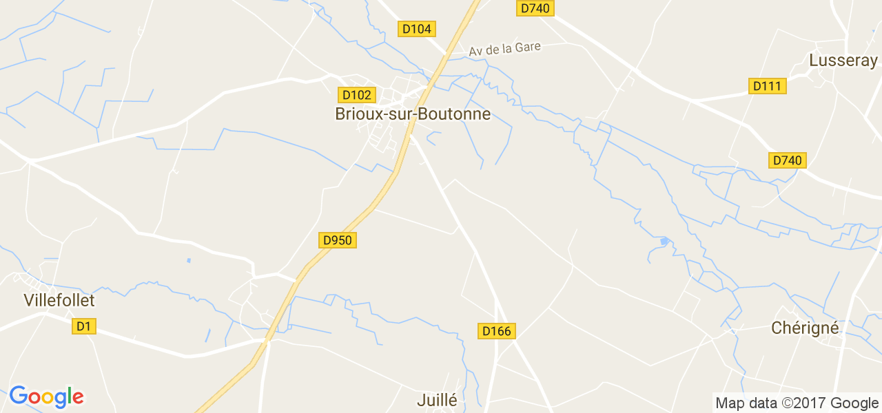 map de la ville de Brioux-sur-Boutonne