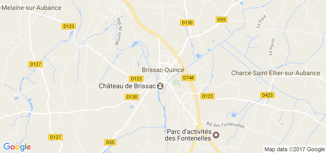 map de la ville de Brissac-Quincé