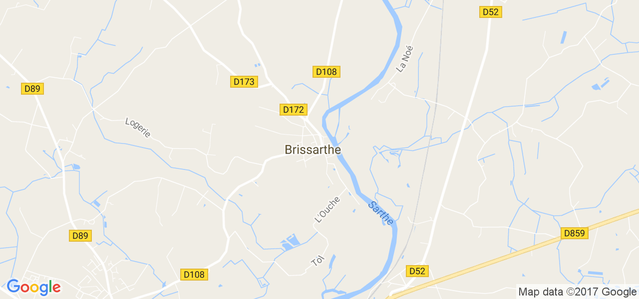 map de la ville de Brissarthe