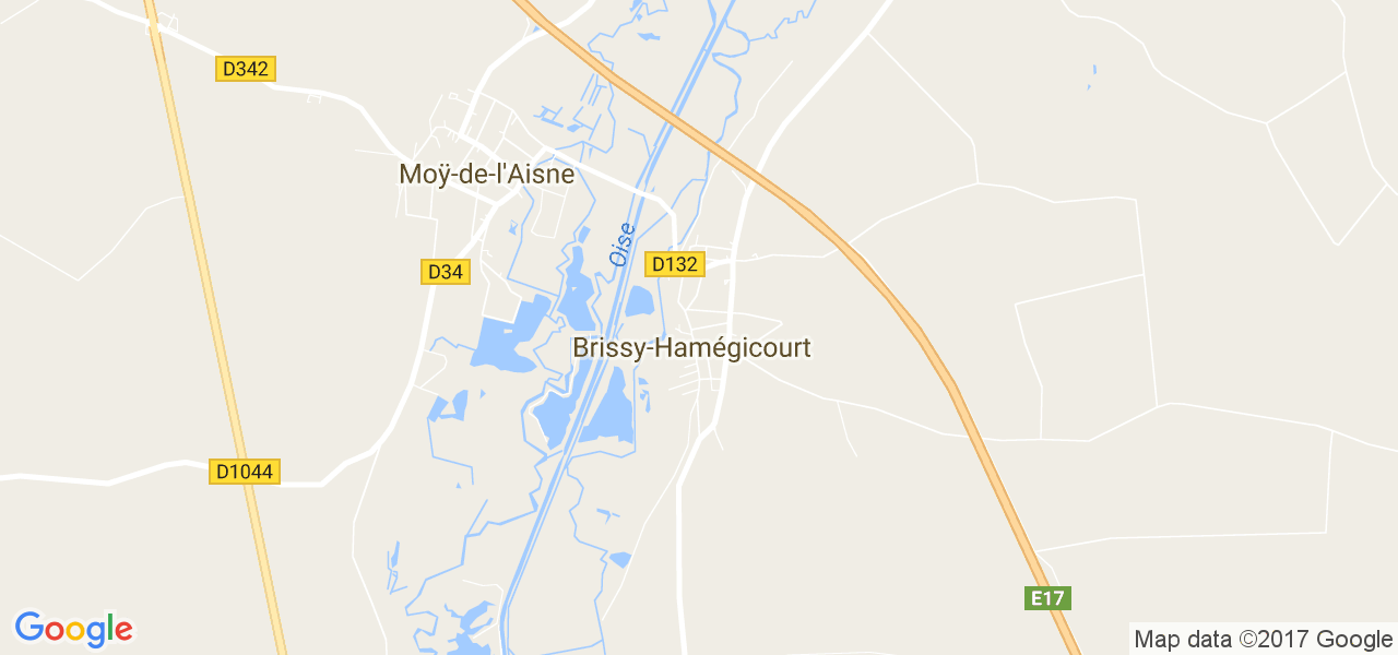 map de la ville de Brissy-Hamégicourt