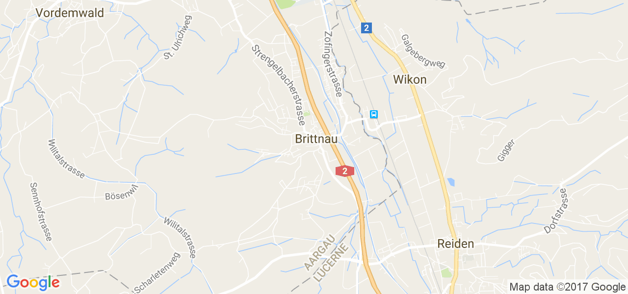 map de la ville de Brittnau