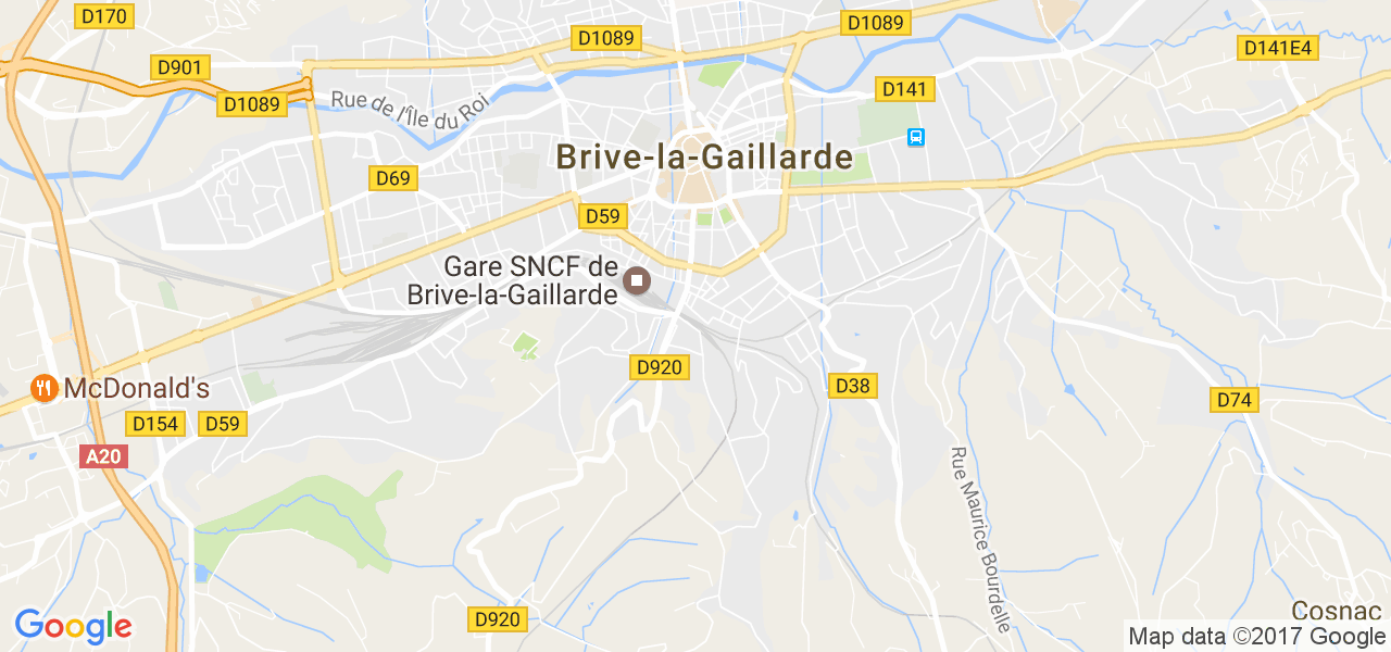 map de la ville de Brive-la-Gaillarde