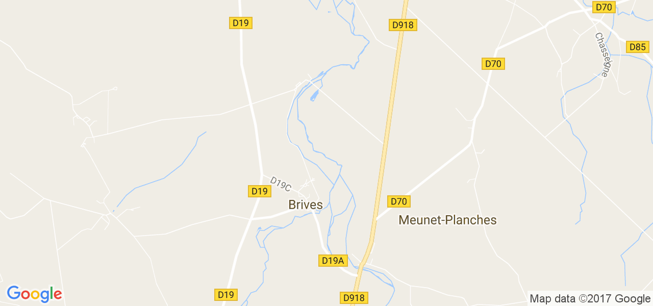 map de la ville de Brives