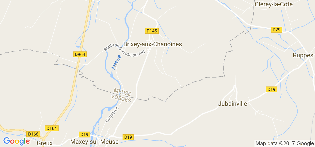 map de la ville de Brixey-aux-Chanoines
