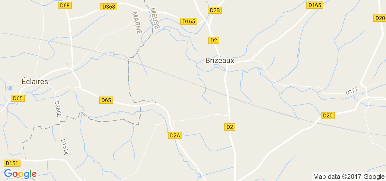 map de la ville de Brizeaux