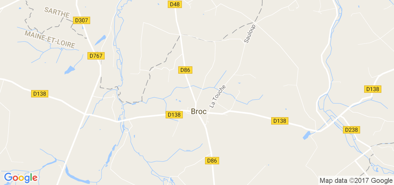 map de la ville de Broc