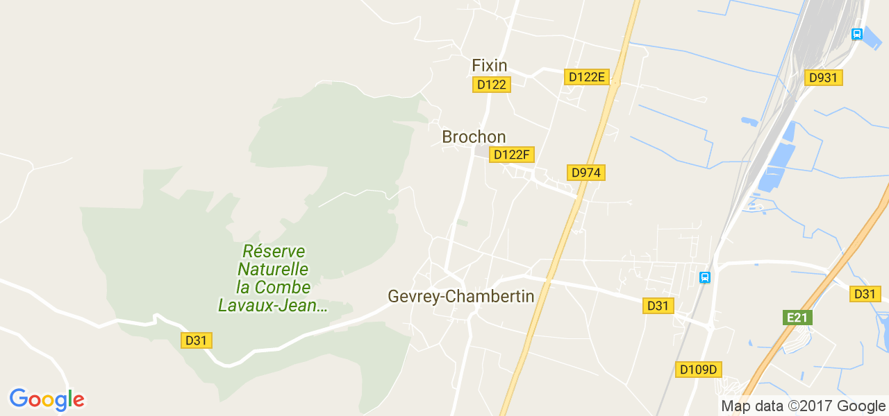 map de la ville de Brochon