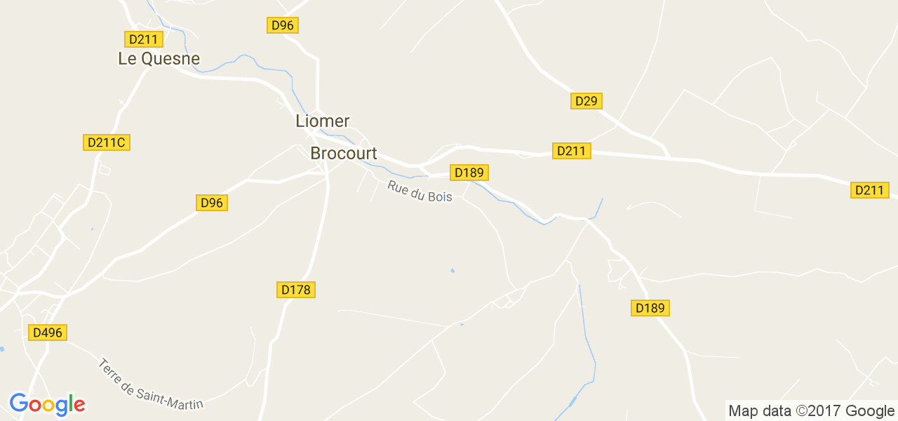 map de la ville de Brocourt