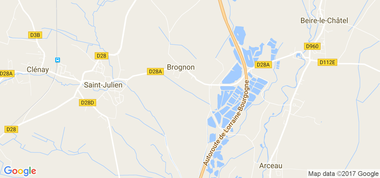 map de la ville de Brognon