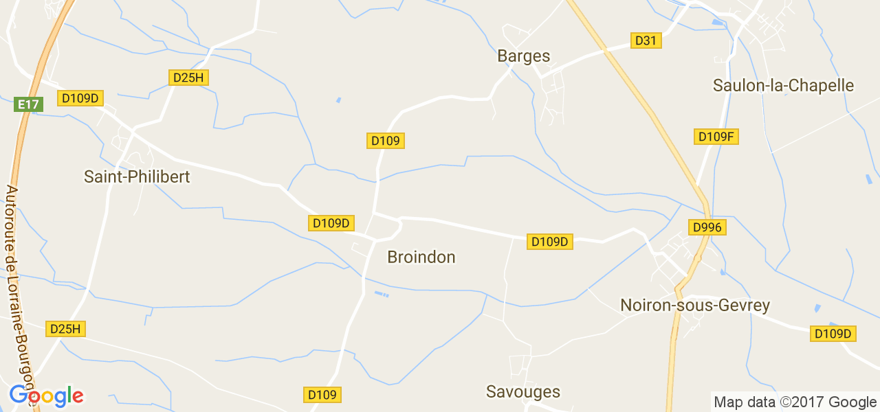 map de la ville de Broindon