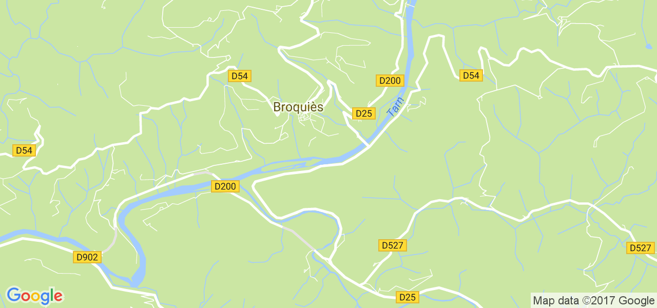 map de la ville de Broquiès