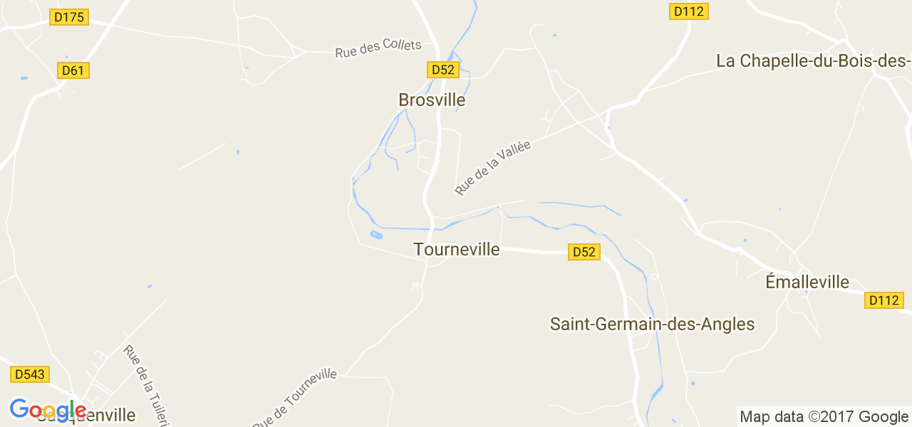 map de la ville de Brosville