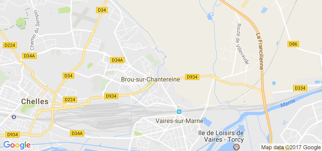 map de la ville de Brou-sur-Chantereine