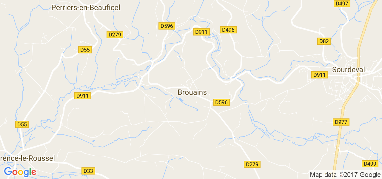 map de la ville de Brouains