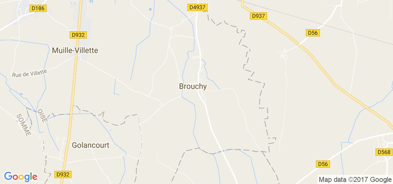 map de la ville de Brouchy