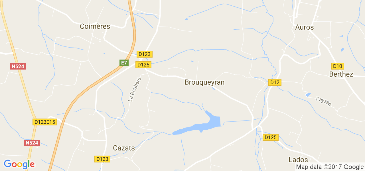 map de la ville de Brouqueyran