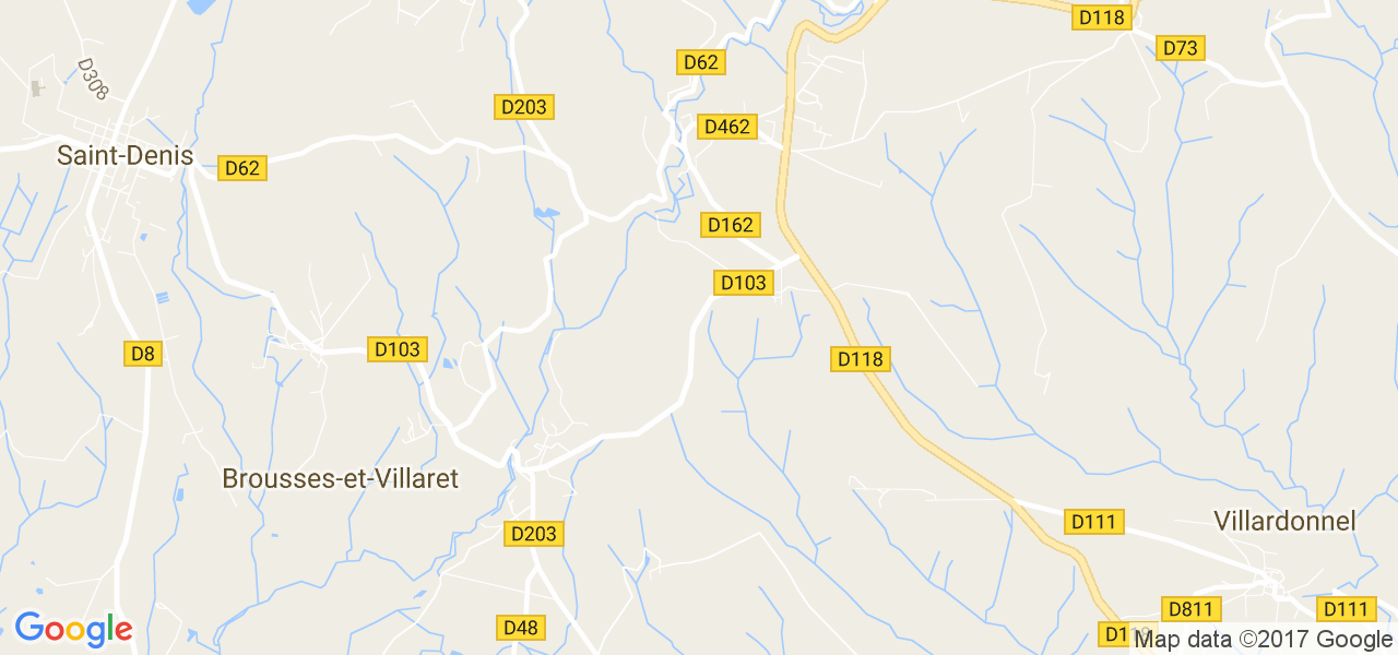 map de la ville de Brousses-et-Villaret