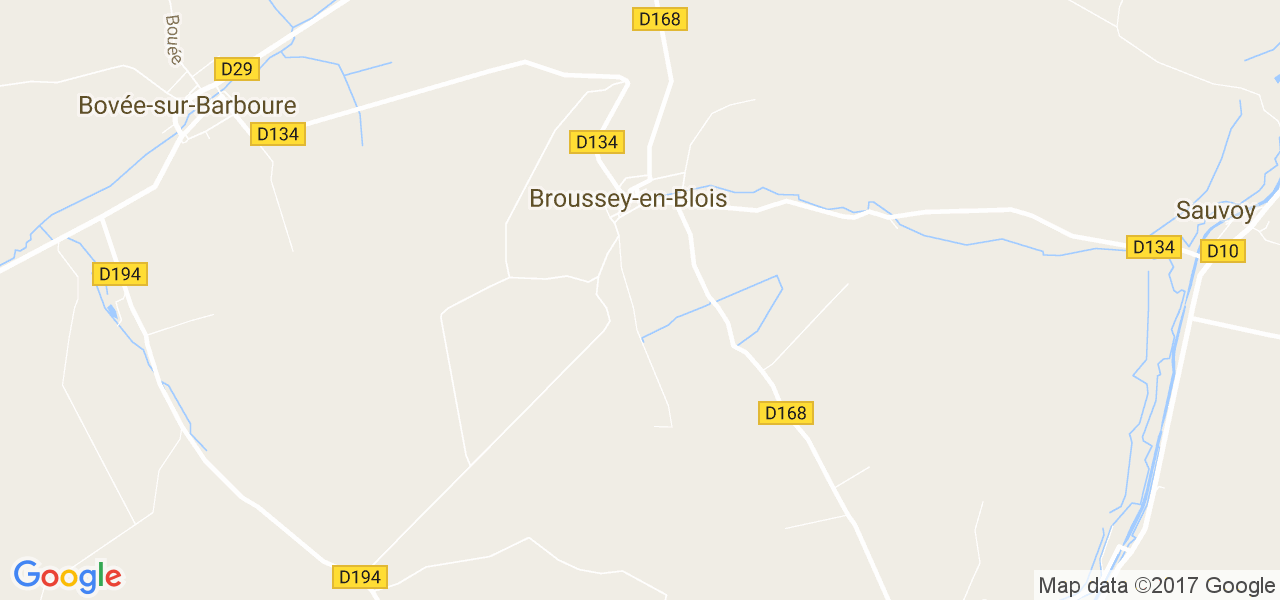 map de la ville de Broussey-en-Blois