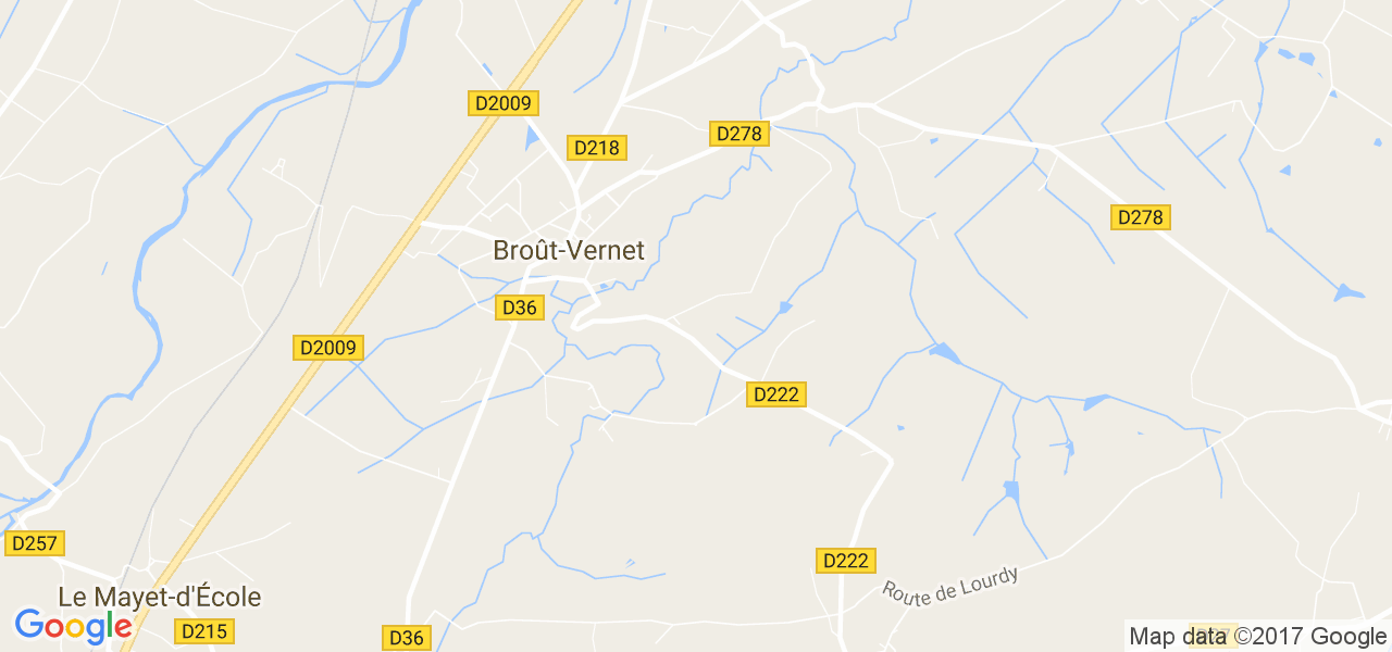 map de la ville de Broût-Vernet