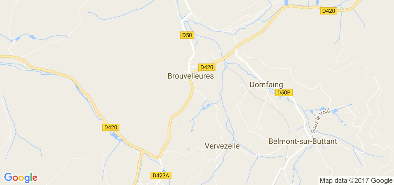 map de la ville de Brouvelieures