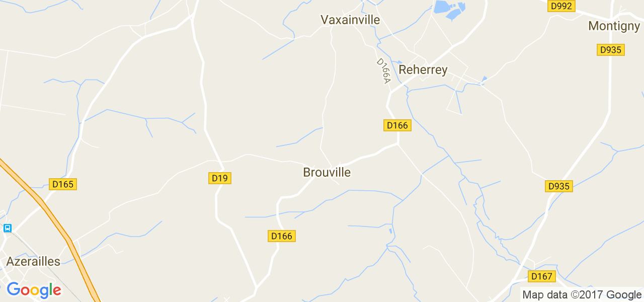 map de la ville de Brouville