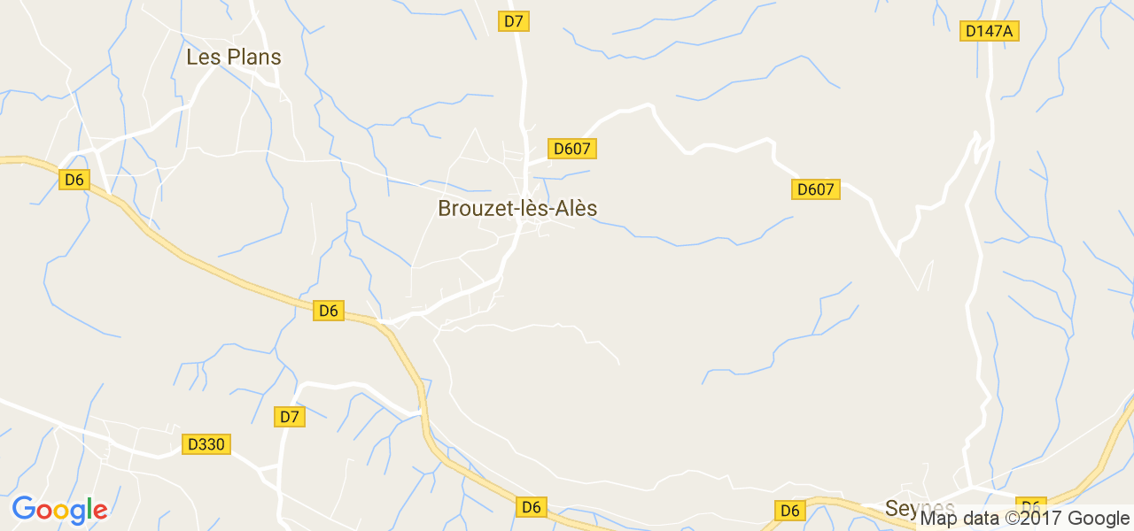 map de la ville de Brouzet-lès-Alès