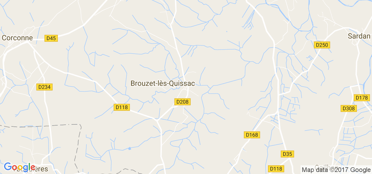 map de la ville de Brouzet-lès-Quissac