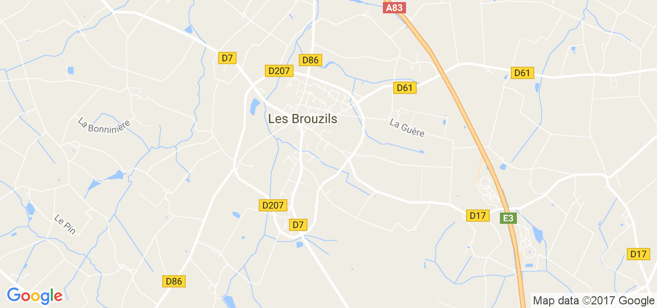 map de la ville de Brouzils