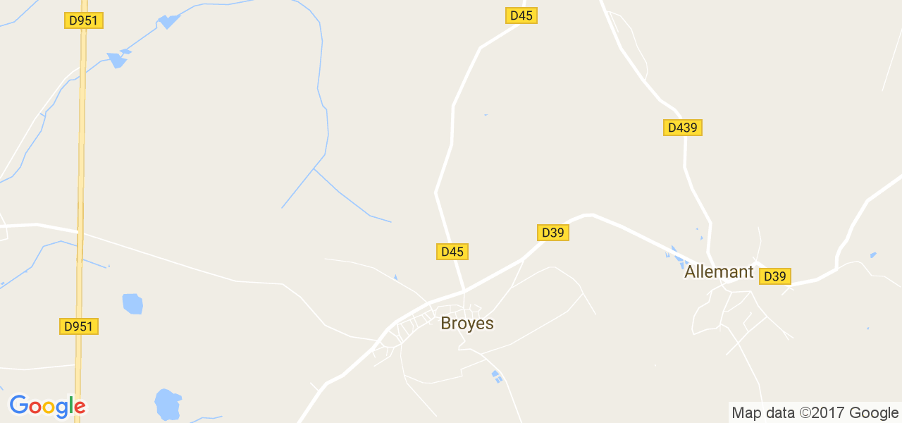 map de la ville de Broyes