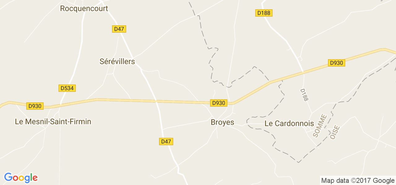 map de la ville de Broyes