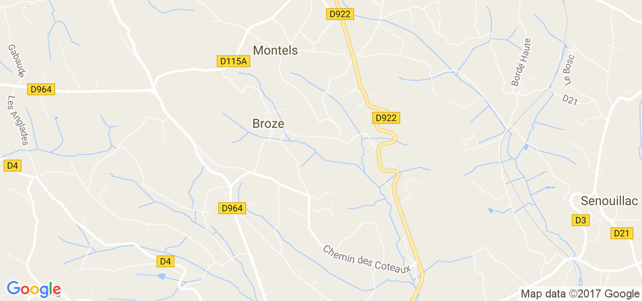 map de la ville de Broze