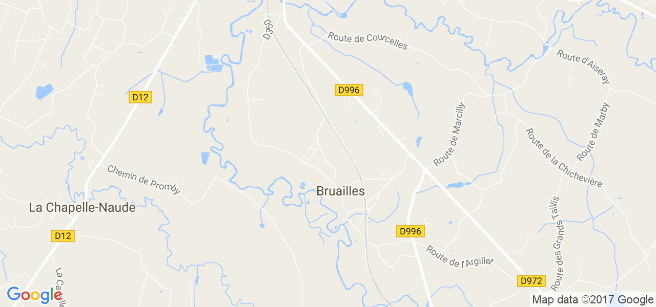 map de la ville de Bruailles