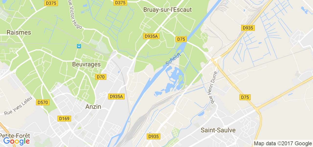 map de la ville de Bruay-sur-l'Escaut