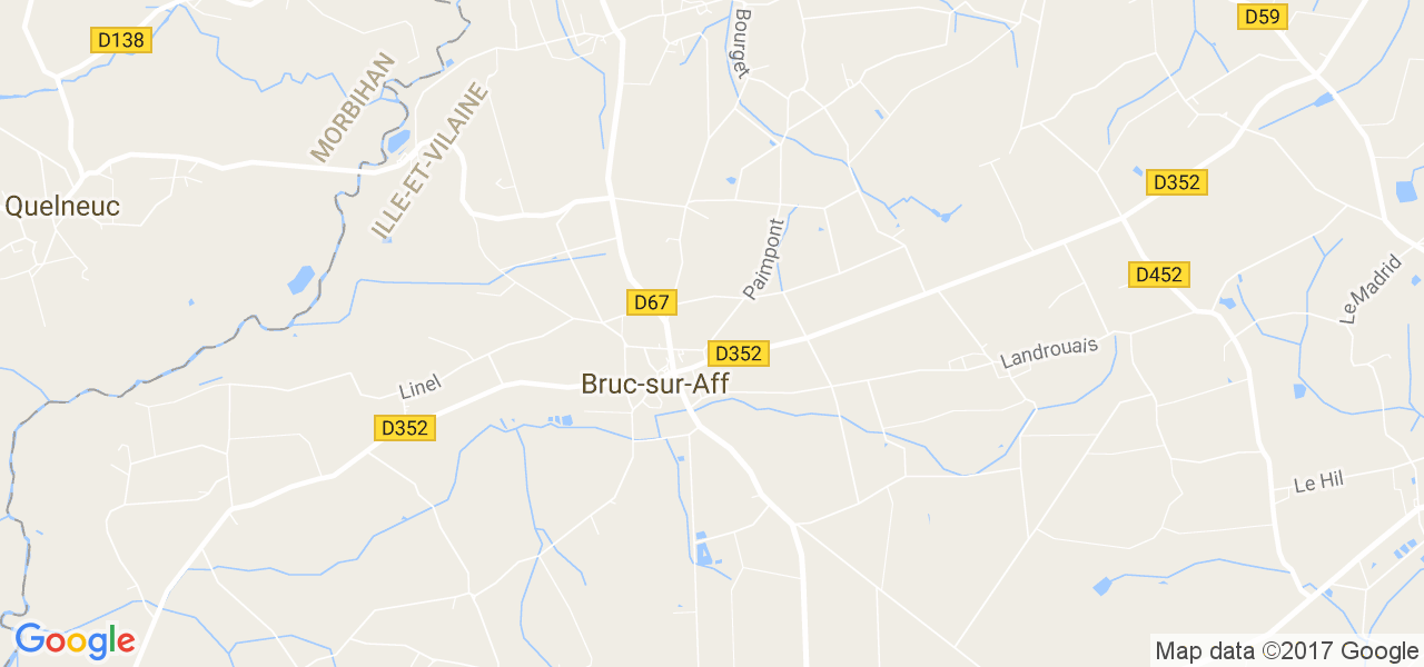 map de la ville de Bruc-sur-Aff