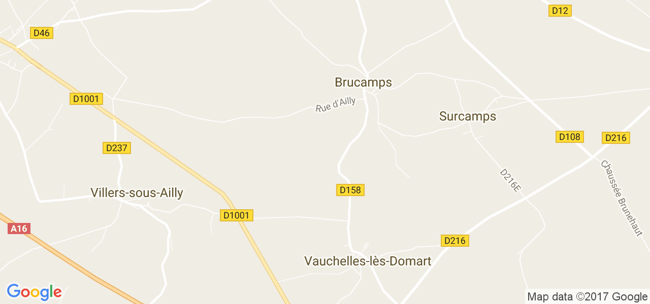 map de la ville de Brucamps