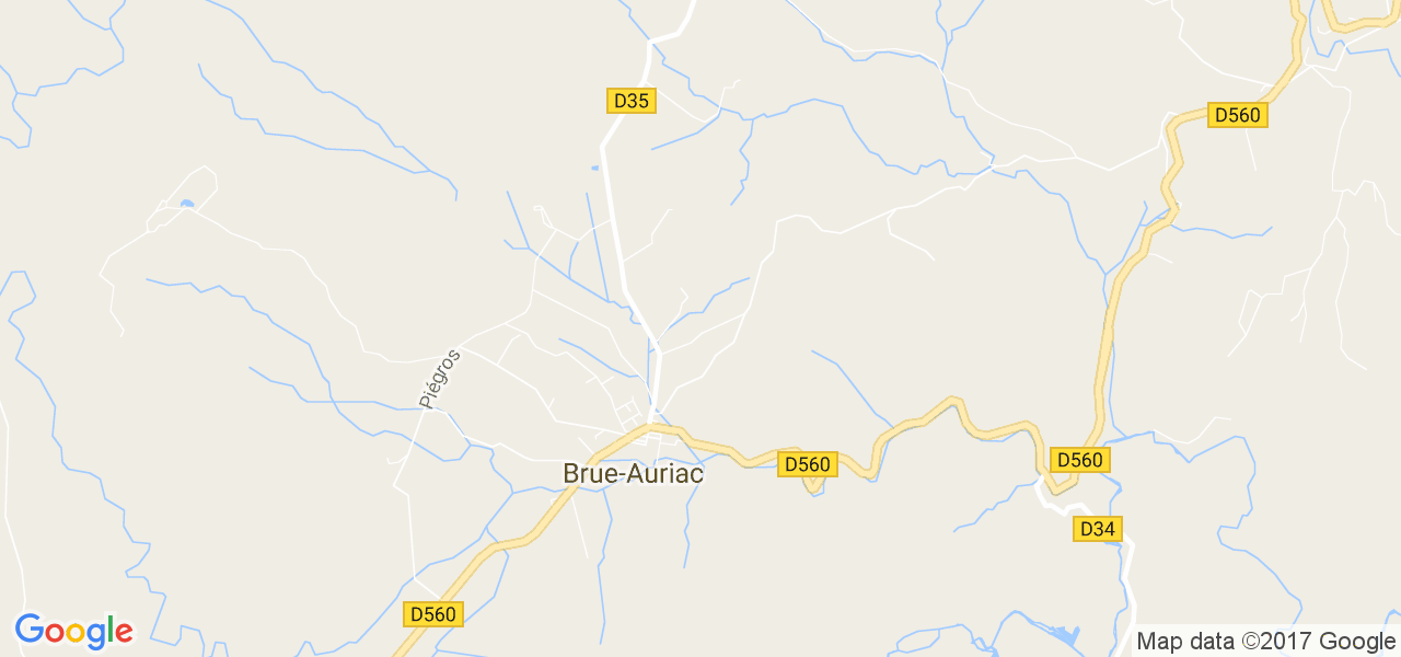 map de la ville de Brue-Auriac