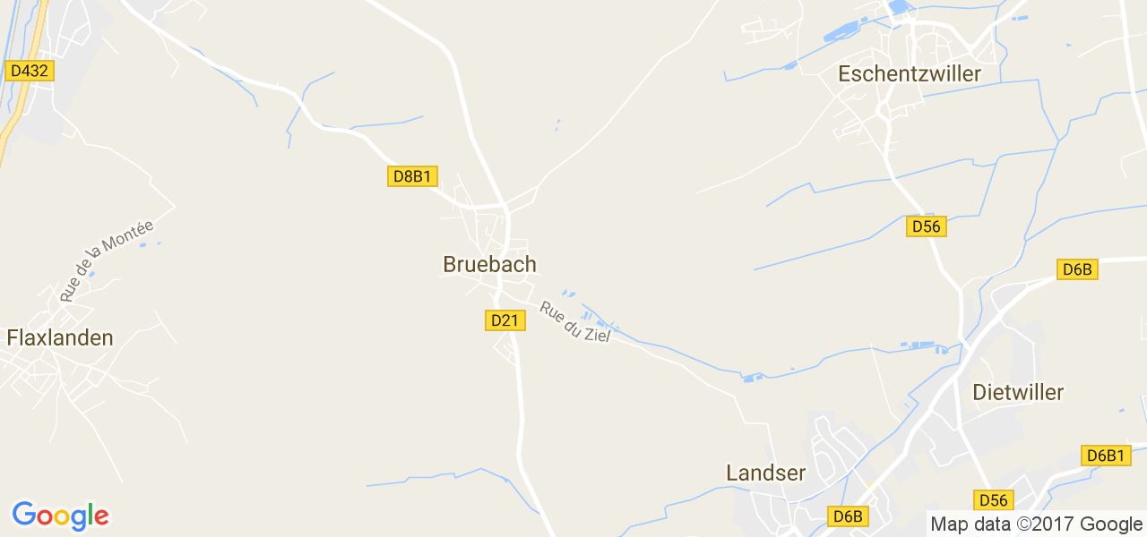 map de la ville de Bruebach