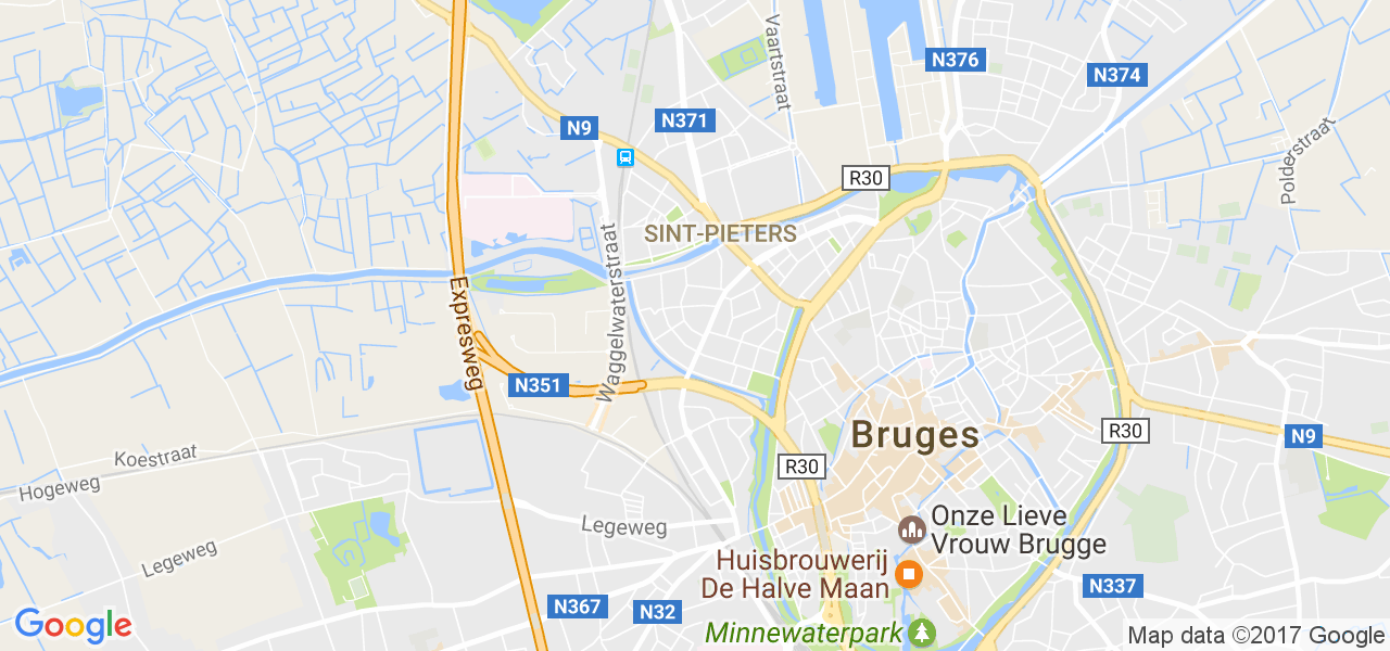 map de la ville de Brugge