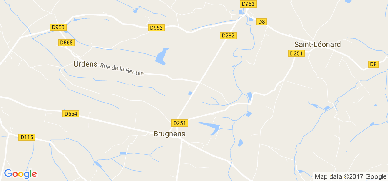 map de la ville de Brugnens