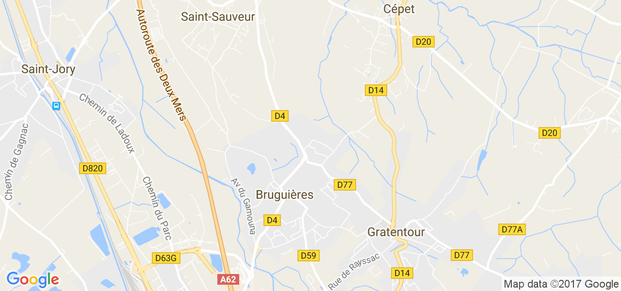 map de la ville de Bruguières