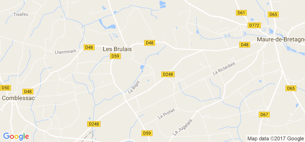 map de la ville de Brulais