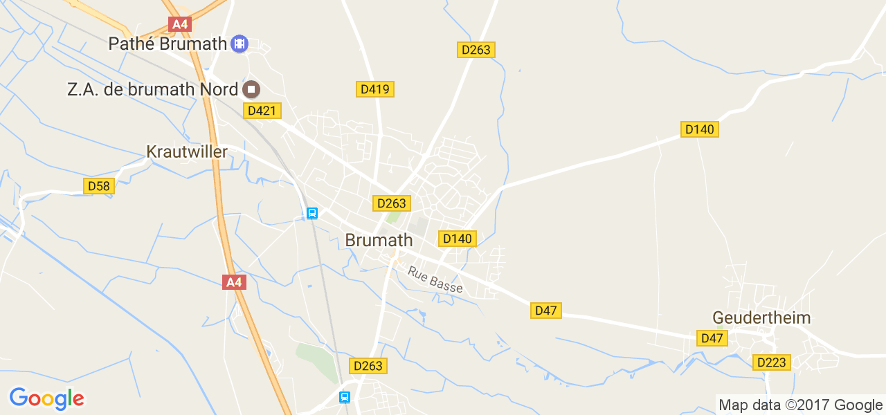 map de la ville de Brumath