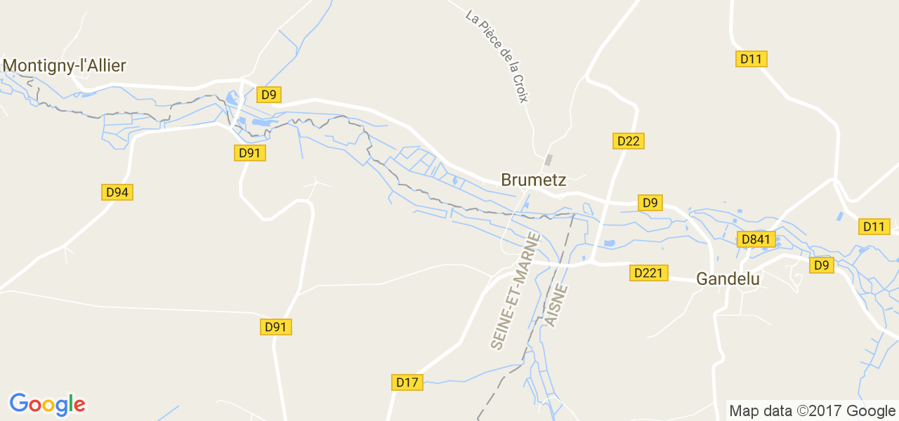 map de la ville de Brumetz