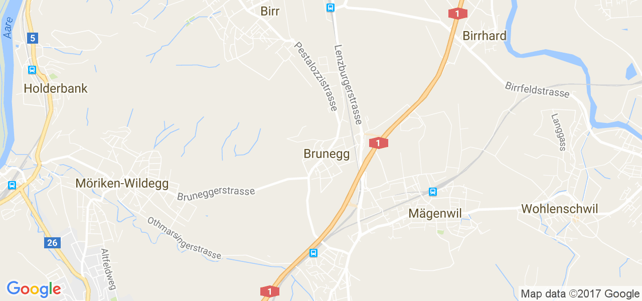 map de la ville de Brunegg