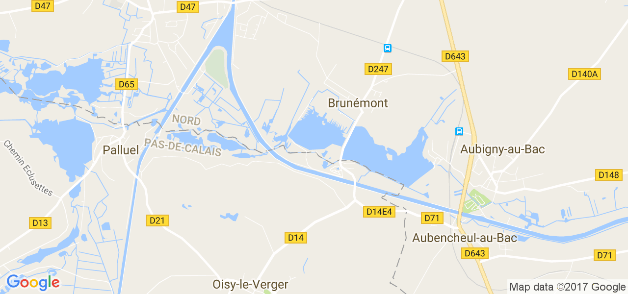 map de la ville de Brunémont