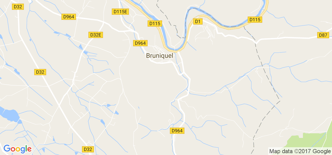 map de la ville de Bruniquel